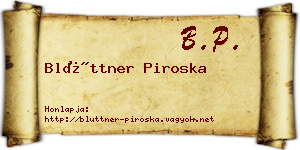 Blüttner Piroska névjegykártya
